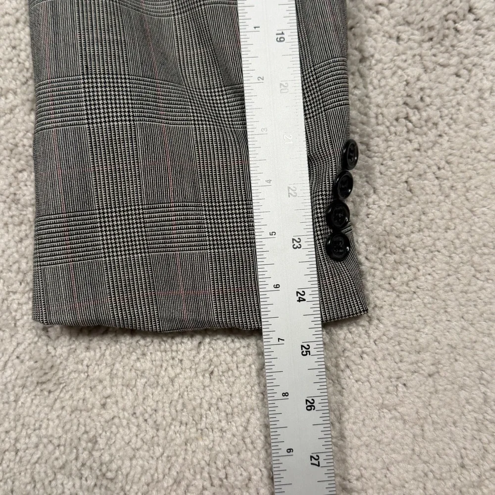 Jos A Bank Executive Collection Glen Plaid Blazer Grey Red Blue 43 Long Wool